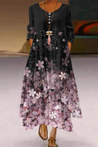 Sexy Print Printing O Neck A Line Dresses