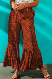 Elegant Printing Loose Mid Waist Wide Leg Full Print Bottoms
