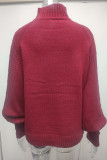 Sweet Elegant Solid Solid Color Turtleneck Tops