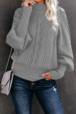 Sweet Elegant Solid Solid Color Turtleneck Tops