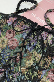 Celebrities College Patchwork Lace Embroidered Bandage Tops