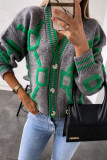 Casual Street Letter Patchwork Buttons V Neck Tops