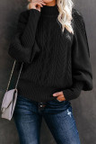 Sweet Elegant Solid Solid Color Turtleneck Tops