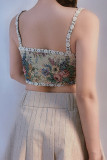 Celebrities College Patchwork Lace Embroidered Bandage Tops