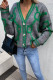 Casual Street Letter Patchwork Buttons V Neck Tops