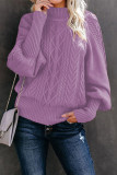 Sweet Elegant Solid Solid Color Turtleneck Tops