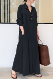 Casual Simplicity Solid Solid Color Turndown Collar Shirt Dress Dresses