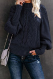 Sweet Elegant Solid Solid Color Turtleneck Tops