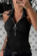 Sexy Street Solid Zipper Halter Tops