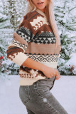 Casual Street Color Block Contrast O Neck Tops