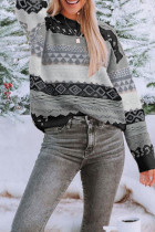 Casual Street Color Block Contrast O Neck Tops