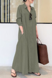 Casual Simplicity Solid Solid Color Turndown Collar Shirt Dress Dresses