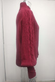 Sweet Elegant Solid Solid Color Turtleneck Tops
