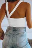 Street Simplicity Solid Solid Color O Neck Tops