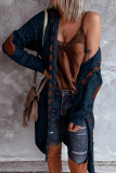 Casual Solid Patchwork Cardigan Collar Tops