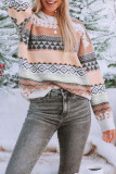 Casual Street Color Block Contrast O Neck Tops