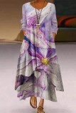 Sexy Print Printing O Neck A Line Dresses