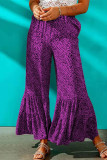 Elegant Printing Loose Mid Waist Wide Leg Full Print Bottoms