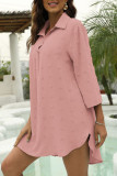 Casual Solid Printing Turndown Collar Tops