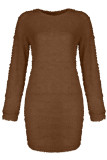 Casual Simplicity Solid Solid Color O Neck A Line Dresses