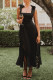 Elegant Simplicity Solid Slit Solid Color Square Collar A Line Dresses