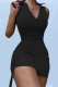 Sexy Simplicity Solid Solid Color V Neck Wrapped Skirt Dresses