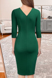 Simplicity Formal Solid With Belt Dresses