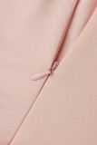 Sweet Elegant Solid Backless Slit Scarf Collar A Line Dresses