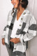 Casual Plaid Pocket Buckle Turndown Collar Tops