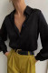 Celebrities Elegant Solid Make Old Buckle Solid Color Turndown Collar Tops