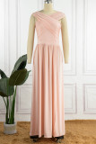 Sweet Elegant Solid Backless Slit Scarf Collar A Line Dresses