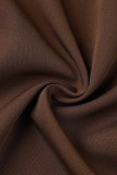 Elegant Simplicity Solid Buttons Without Belt Straight High Waist Straight Patchwork Bottoms