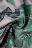 Sweet Elegant Print Patchwork V Neck Waist Skirt Dresses