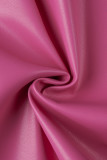 Solid Buttons Loose High Waist Wide Leg Solid Color Bottoms
