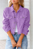 Casual Street Solid Buckle Turndown Collar Outerwear