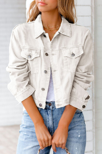 Casual Street Solid Buckle Turndown Collar Outerwear