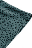 Elegant Print Patchwork Buttons V Neck A Line Dresses