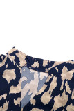 Elegant Print Fold V Neck A Line Dresses