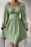 Solid Solid Color Square Collar A Line Dresses