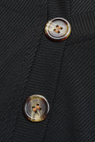 Elegant Print Patchwork Buttons V Neck A Line Dresses
