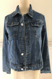 Casual Street Solid Buckle Turndown Collar Outerwear