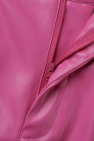 Solid Buttons Loose High Waist Wide Leg Solid Color Bottoms