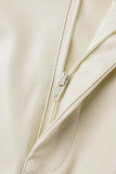 Solid Buttons Loose High Waist Wide Leg Solid Color Bottoms