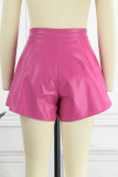 Solid Buttons Loose High Waist Wide Leg Solid Color Bottoms