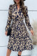 Elegant Print Fold V Neck A Line Dresses