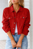 Casual Street Solid Buckle Turndown Collar Outerwear