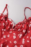 Sweet Elegant Print Asymmetrical Off the Shoulder A Line Dresses