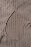 Casual Solid Backless Half A Turtleneck A Line Dresses