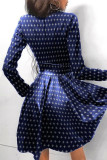 Sweet Elegant Solid Patchwork Mandarin Collar A Line Dresses