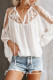 Work Elegant Solid Lace V Neck Tops